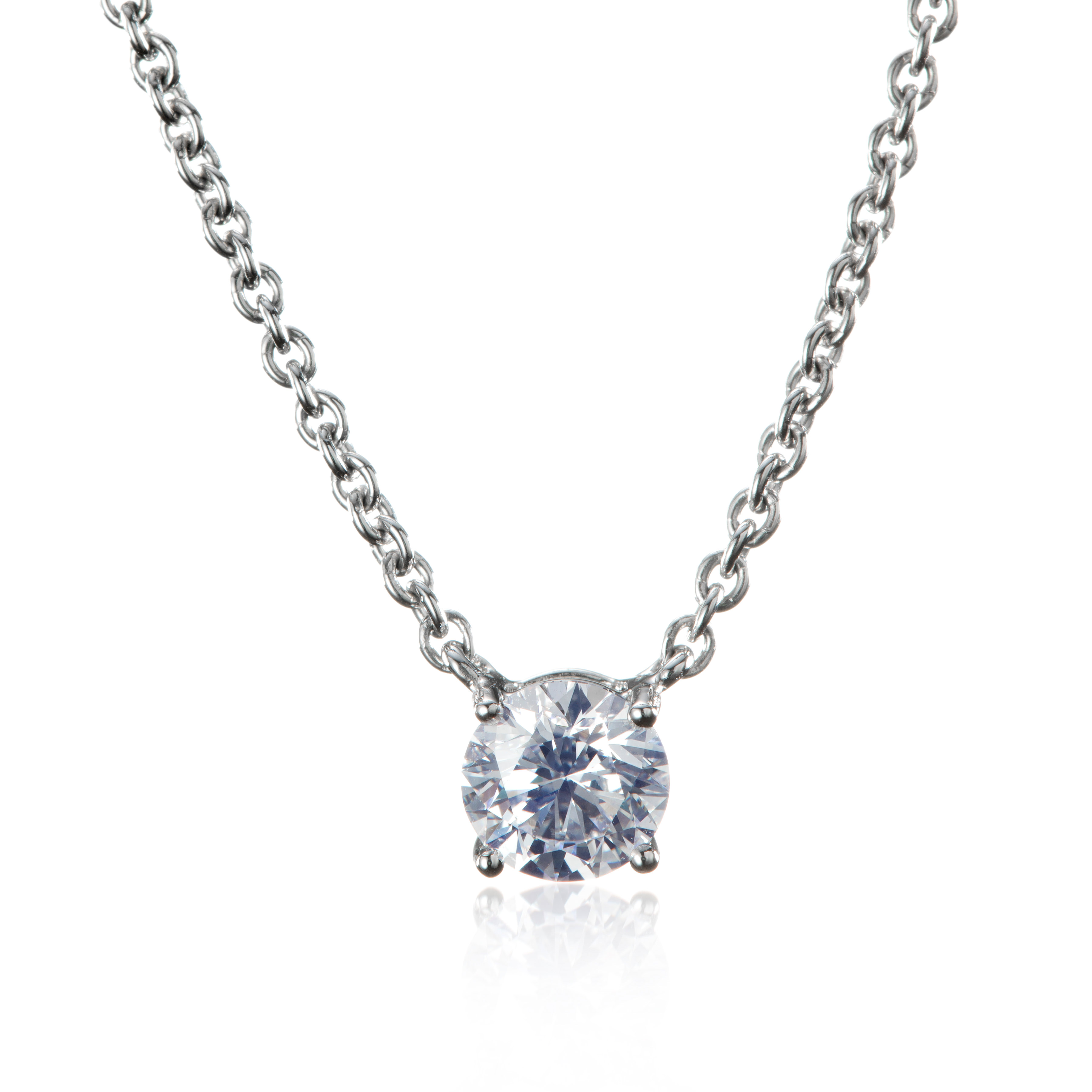 Classic Four Prong Diamond Necklace