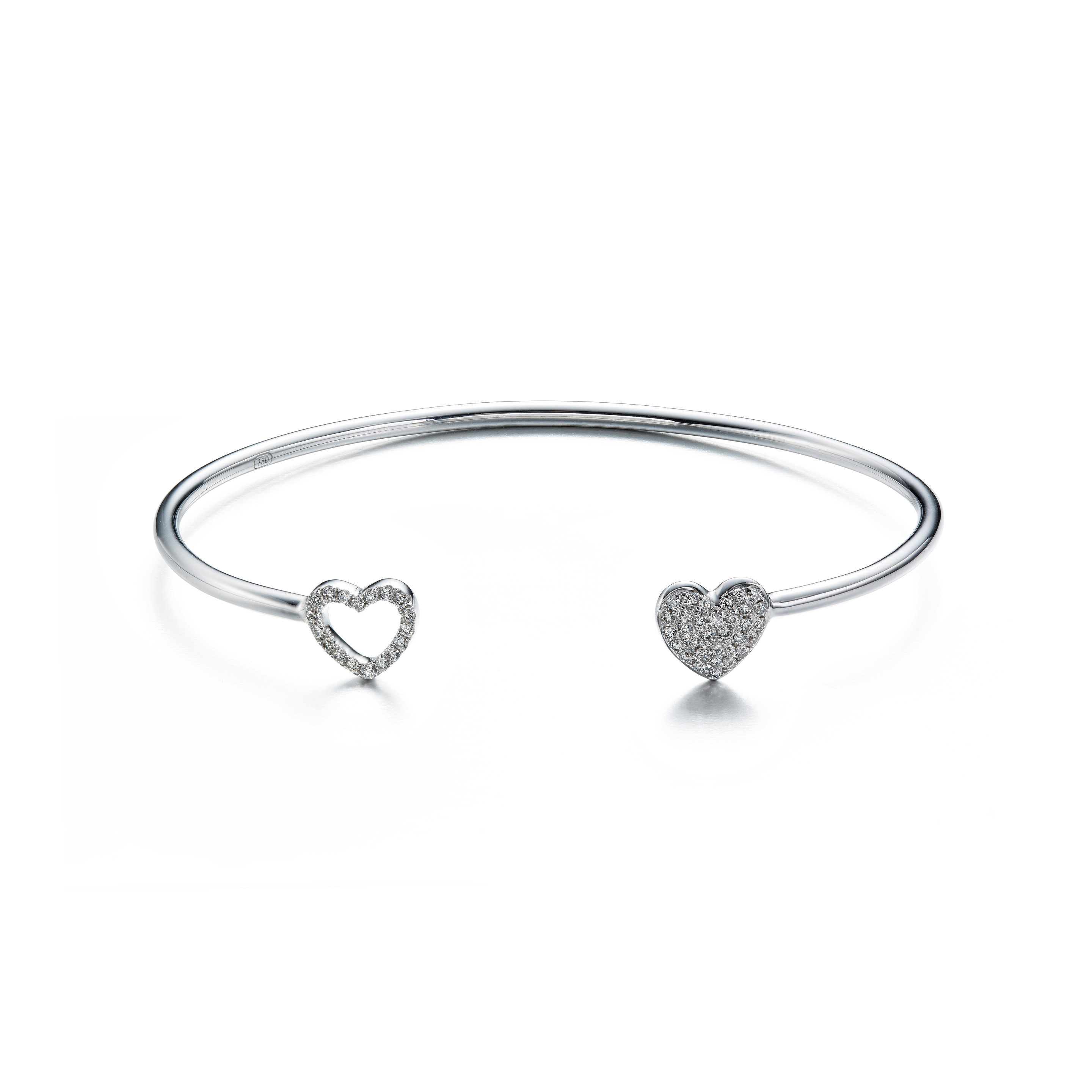 Sterling Silver Heart Bangle With Twist Clip - Lulu Loves Home