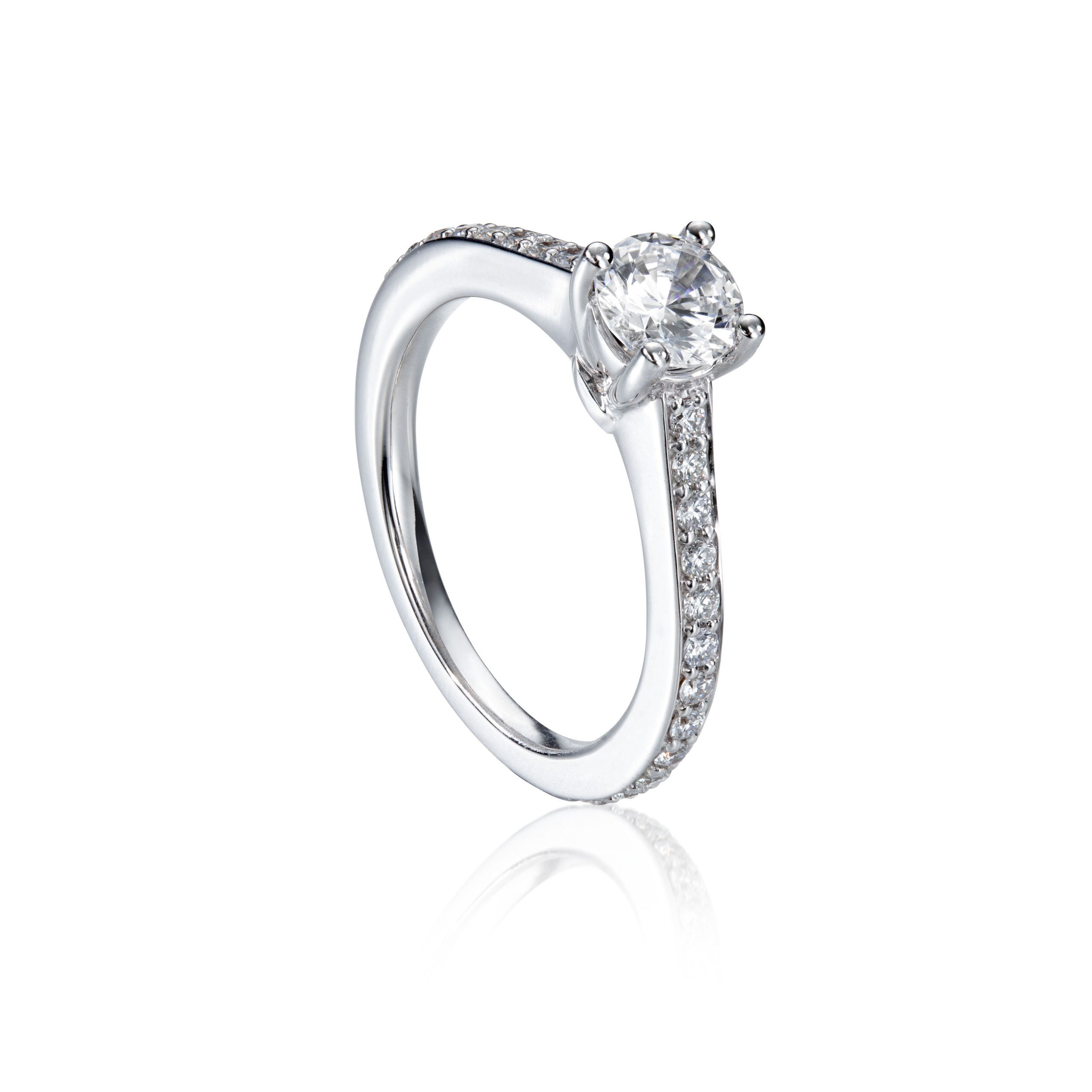 Four Prong Elevated Diamond Engagement Ring