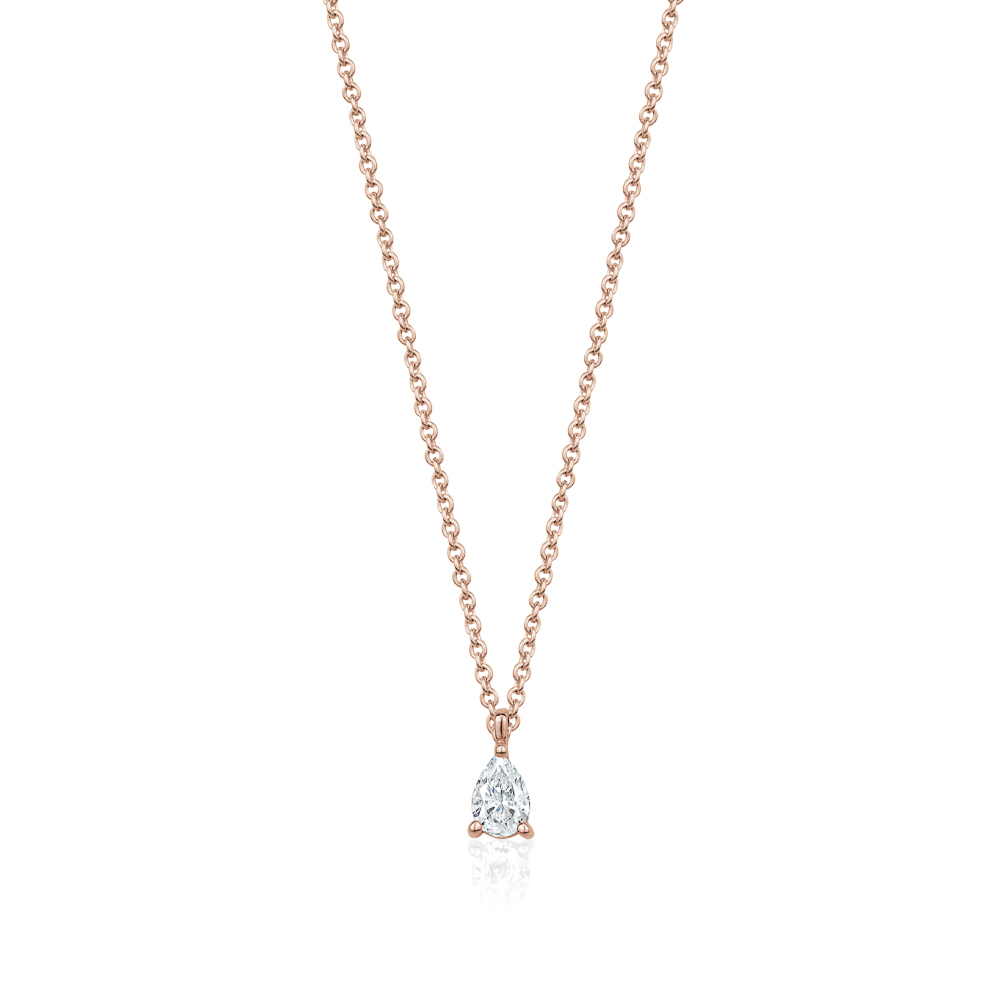 Pear shaped diamond pendant necklace
