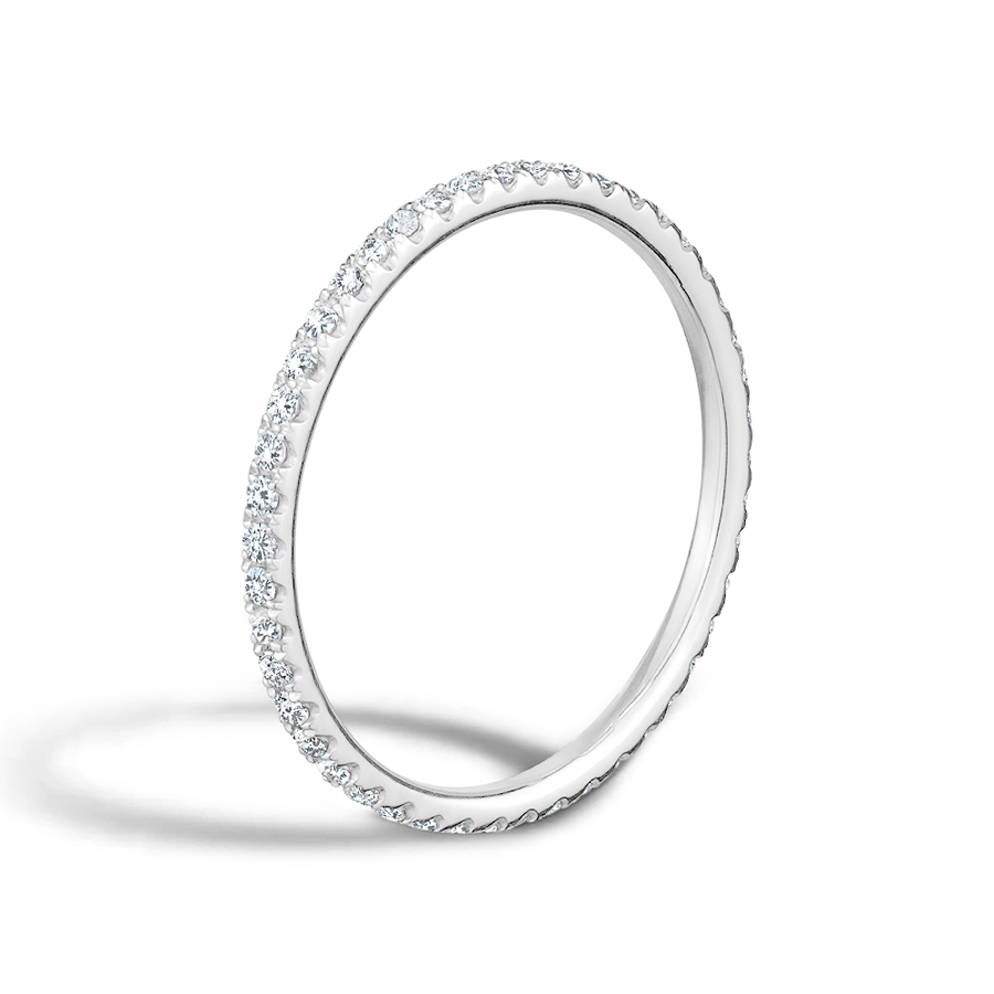 White Gold Micro Pave Full Eternity Diamond Ring